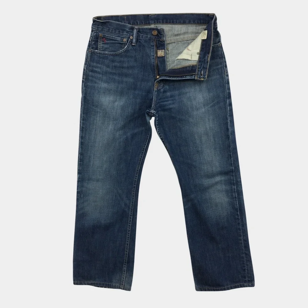 Polo Ralph Lauren Mens Straight Denim Jeans Vintage Morningside Wash Blue 32x30